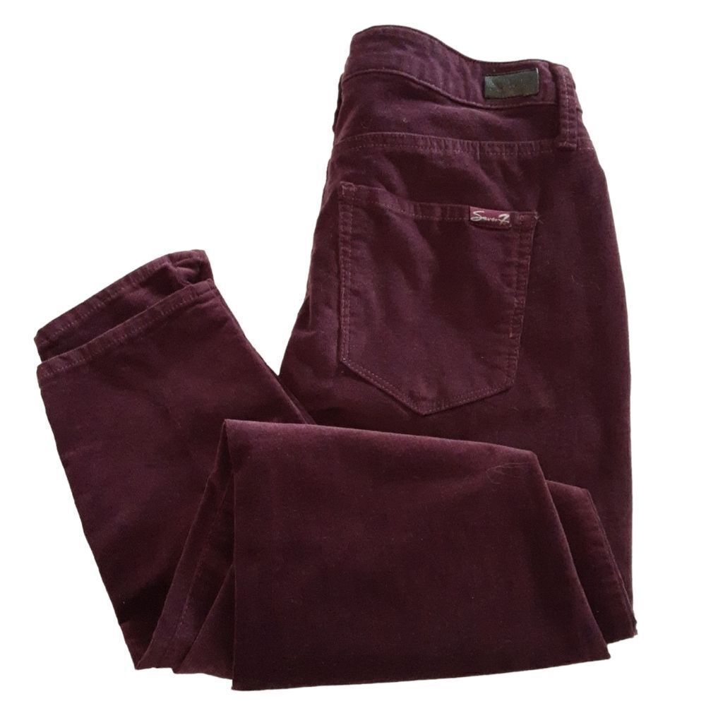 Seven7 Jeans Fine Wale Corduroy‎ Skinny Legs Stretchy Plum size 10